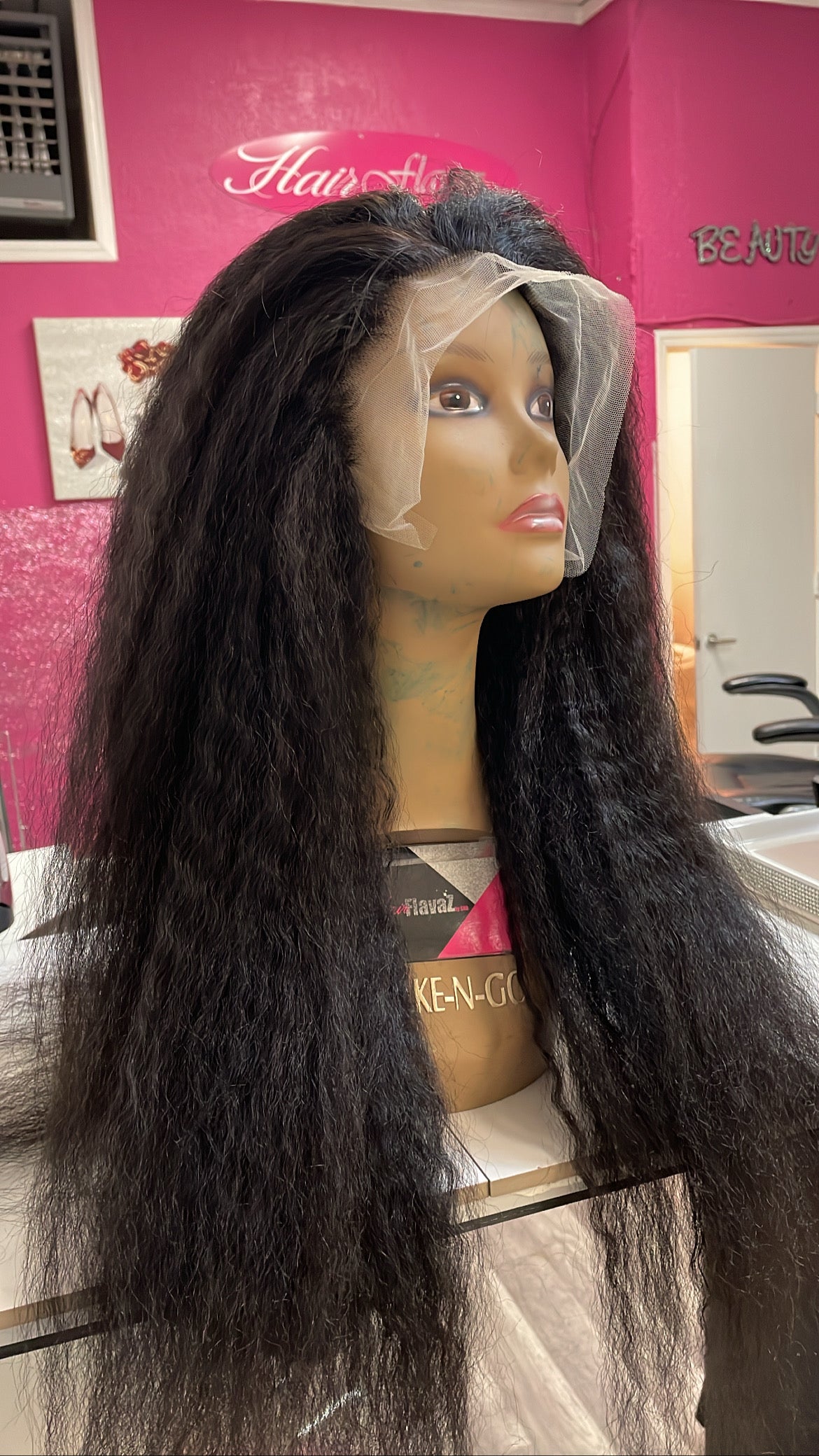 Natural Straight Lace Frontal wig (pre-made)