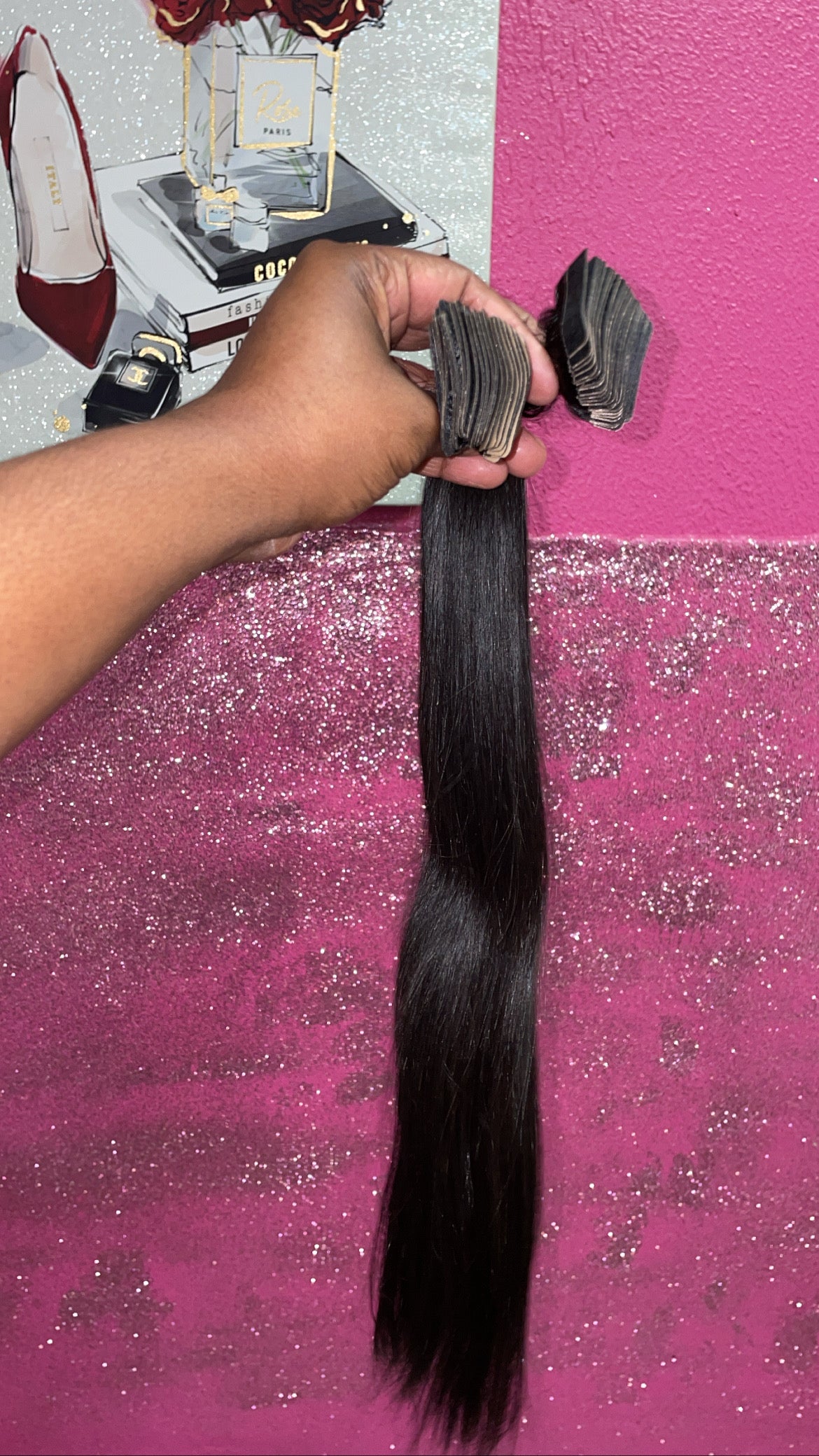 Tape In Extensions (Raw Hair) 1b/black & blonde