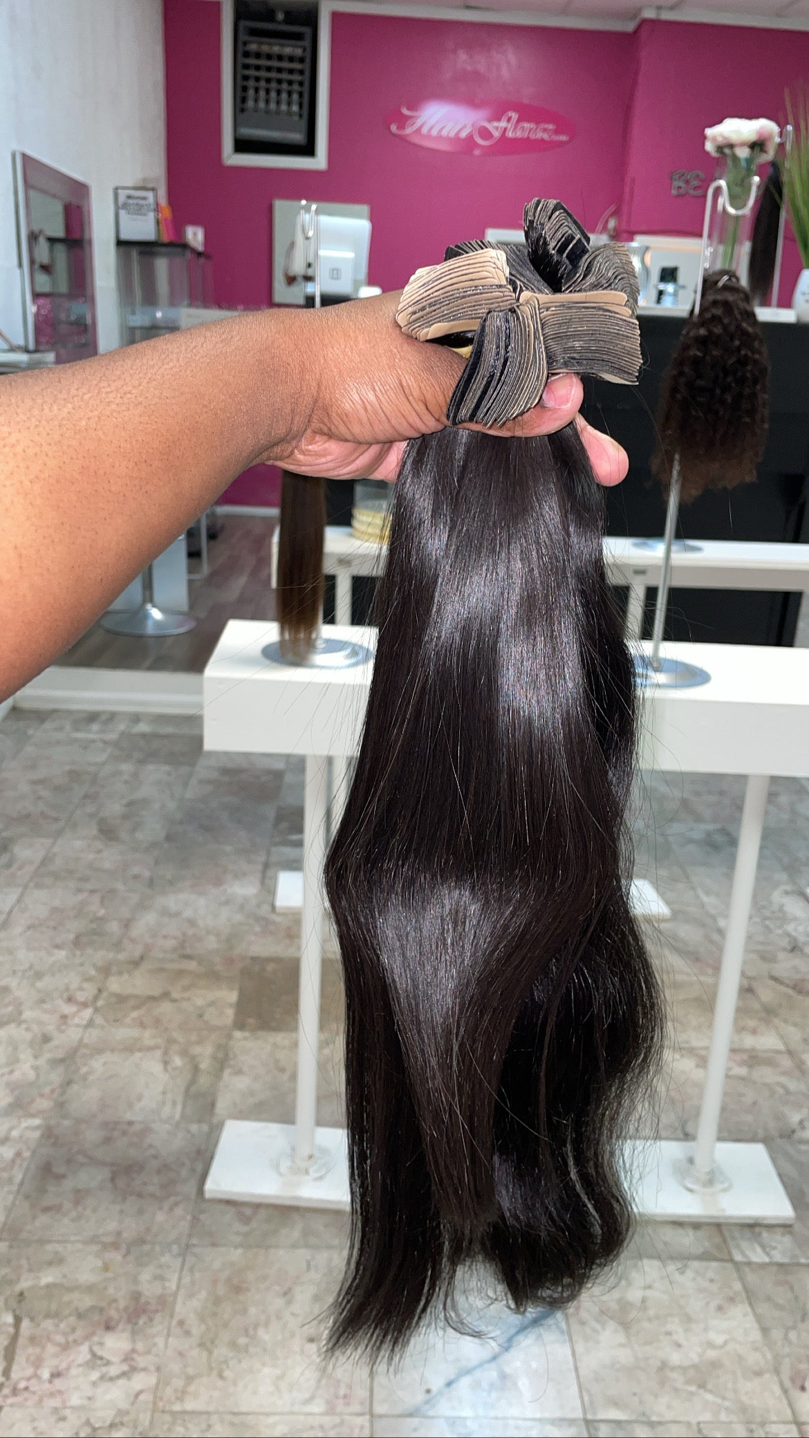 Tape In Extensions (Raw Hair) 1b/black & blonde