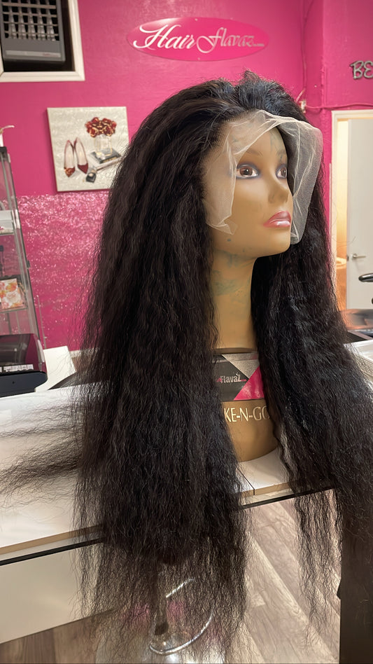 Natural Straight Lace Frontal wig (pre-made)